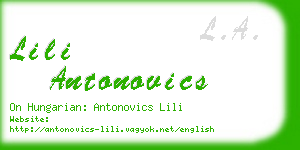 lili antonovics business card